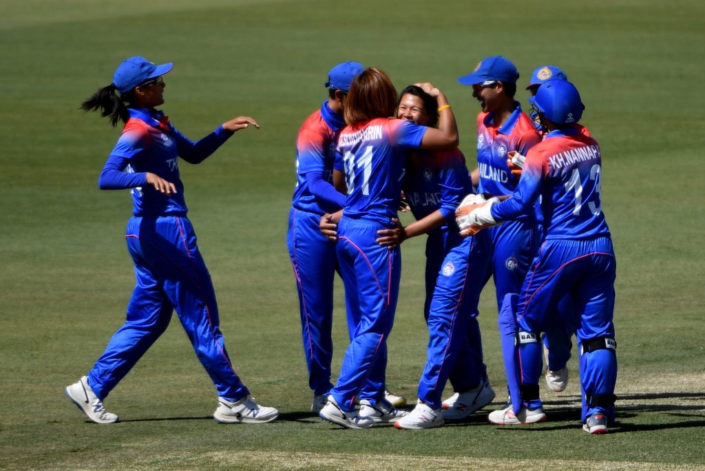 Thailand celebrate a South Africa wicket
